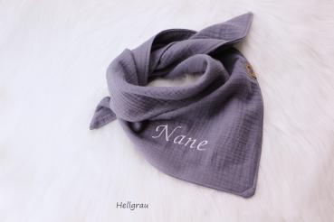 Musselintuch mit Namen grau
