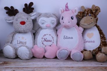 Kuscheltier Einhorn mit Namen