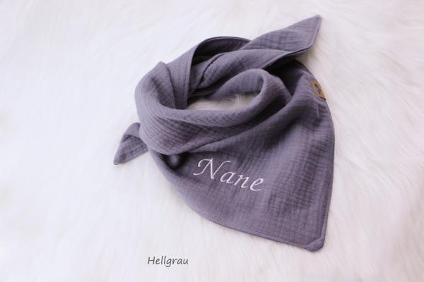 Musselintuch mit Namen grau