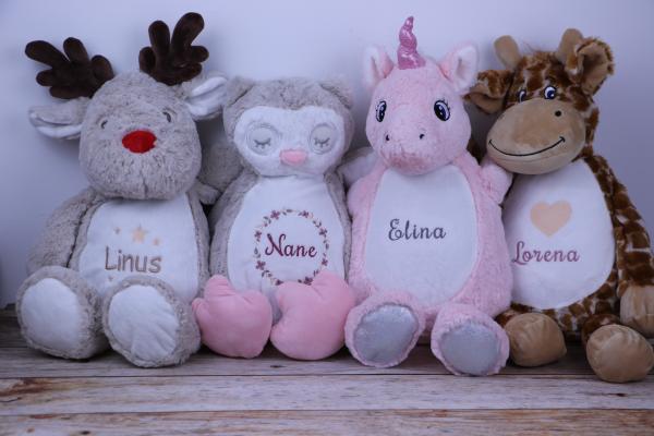 Kuscheltier Einhorn mit Namen